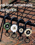 🔑Retractable Carabiner Keychain – 65cm steel lanyard, 100,000 pull cycles. Lightweight & sturdy.