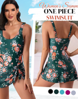 ✨ Women's Tummy Control Tie Knot Swimsuit with Skirt – Full Coverage & Built-in Bra – Summer Essential 🌊