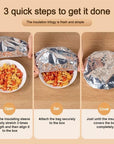 🥡🍲 Aluminum Foil Heat-Retaining Cover – Locks heat for hours, microwave safe. Reusable, eco-friendly. Keep every meal hot! ♻️✨