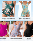 ✨ Women's Tummy Control Tie Knot Swimsuit with Skirt – Full Coverage & Built-in Bra – Summer Essential 🌊