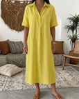 Women's Casual Linen Blend Shirt Dress
