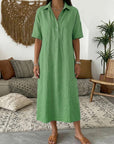 Women's Casual Linen Blend Shirt Dress