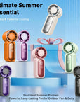 Mini Handheld Fan with LED Display –👍5-Speed Turbo Pocket size Fan.✨USB Rechargeable, High-Speed Cooling for Travel & Makeup. Perfect Gift. Portable Refrigeration