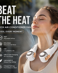 🥳2026 HOT SALE🥳💞50K+ SOLD!🍃💨 50% OFF! Neck Air Conditioner Fan – Ultra‑quiet, 360° rotating, 3 speeds. Hands‑free cooling, long battery. Summer essential! 😎🌬️