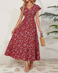 Flowy V-Neck Floral Maxi Dress