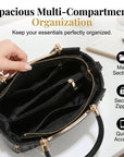 👜 LIMITED-TIME 50% OFF! ✨ Women's V-Stitched Satchel – Gold Hardware, Multi-Compartment, Top-Handle 🌸