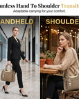 👜 LIMITED-TIME 50% OFF! ✨ Women's V-Stitched Satchel – Gold Hardware, Multi-Compartment, Top-Handle 🌸