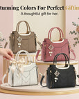 👜 LIMITED-TIME 50% OFF! ✨ Women's V-Stitched Satchel – Gold Hardware, Multi-Compartment, Top-Handle 🌸