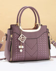👜 LIMITED-TIME 50% OFF! ✨ Women's V-Stitched Satchel – Gold Hardware, Multi-Compartment, Top-Handle 🌸