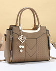 👜 LIMITED-TIME 50% OFF! ✨ Women's V-Stitched Satchel – Gold Hardware, Multi-Compartment, Top-Handle 🌸