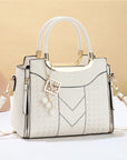 👜 LIMITED-TIME 50% OFF! ✨ Women's V-Stitched Satchel – Gold Hardware, Multi-Compartment, Top-Handle 🌸