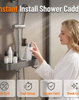 Drill-Free Shower Caddy Shelf for Slide Bar
