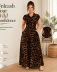 👗 50% OFF NOW! 🐆 Women's Elegant Leopard Print Lapel Dress – Chic, Flattering & Bold Statement Style 🥂