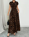 👗 50% OFF NOW! 🐆 Women's Elegant Leopard Print Lapel Dress – Chic, Flattering & Bold Statement Style 🥂