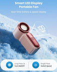 Mini Handheld Fan with LED Display –👍5-Speed Turbo Pocket size Fan.✨USB Rechargeable, High-Speed Cooling for Travel & Makeup. Perfect  Gift.  Portable Refrigeration