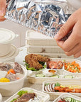🥡🍲 Aluminum Foil Heat-Retaining Cover – Locks heat for hours, microwave safe. Reusable, eco-friendly. Keep every meal hot! ♻️✨