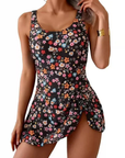 ✨ Women's Tummy Control Tie Knot Swimsuit with Skirt – Full Coverage & Built-in Bra – Summer Essential 🌊