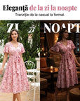👗🌸 V-neck floral maxi dress with ruffle sleeves and belt