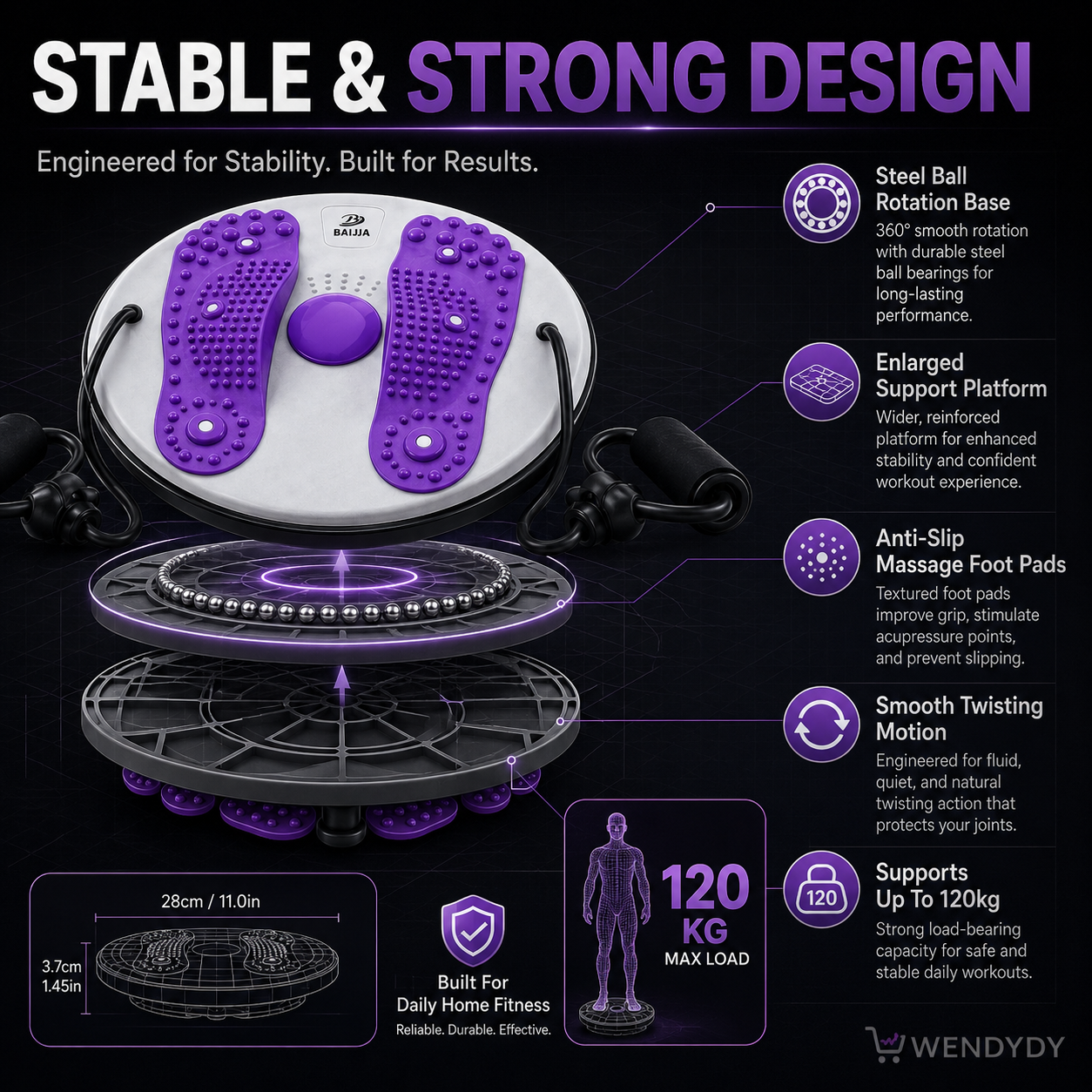 ✨ Waist Twisting Massage &amp; Exercise Balance Board – Burn Fat, Slim Waist &amp; Improve Circulation at Home