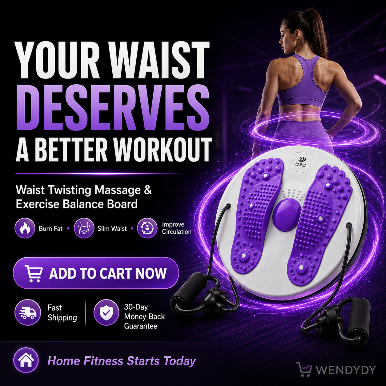 ✨ Waist Twisting Massage &amp; Exercise Balance Board – Burn Fat, Slim Waist &amp; Improve Circulation at Home