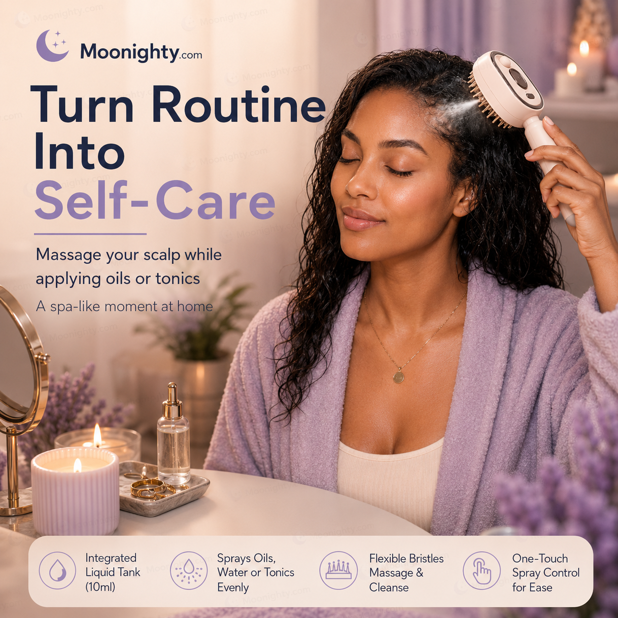💧 Electric Spray &amp; Massage Hairbrush – soothing scalp massage, fine mist spray &amp; smooth hair care, detangling, nourishment &amp; relaxation ✨