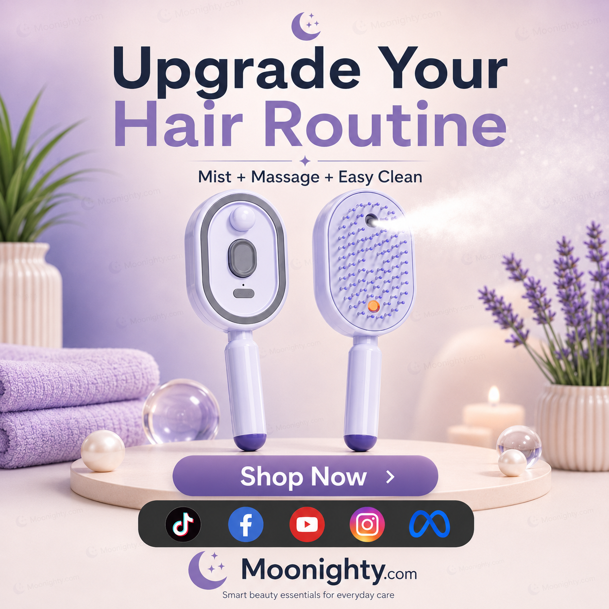 💧 Electric Spray &amp; Massage Hairbrush – soothing scalp massage, fine mist spray &amp; smooth hair care, detangling, nourishment &amp; relaxation ✨