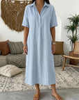 Women's Casual Linen Blend Shirt Dress