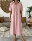 Women's Casual Linen Blend Shirt Dress