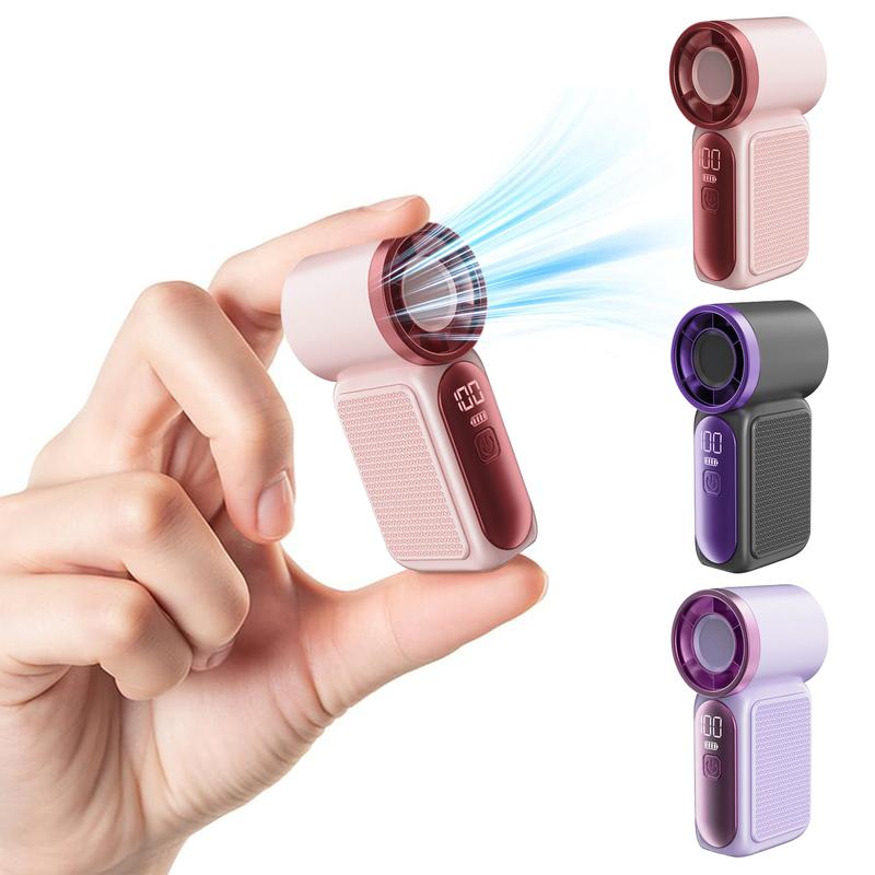 Mini Handheld Fan with LED Display –👍5-Speed Turbo Pocket size Fan.✨USB Rechargeable, High-Speed Cooling for Travel &amp; Makeup. Perfect  Gift.  Portable Refrigeration