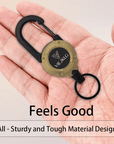 🔑Retractable Carabiner Keychain – 65cm steel lanyard, 100,000 pull cycles. Lightweight & sturdy.