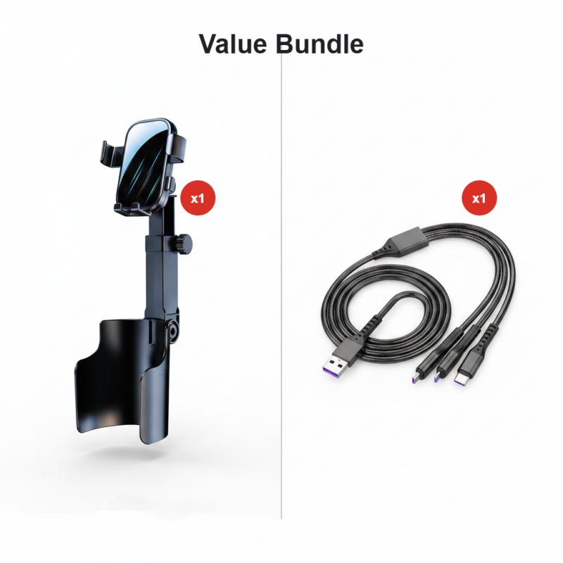 Car Cup Holder Phone Mount – 360° Adjustable, Strong N52 Magnet, One-Hand Operation, Fits All Phones, Stable Magnetic &amp; Clamp Models for Safe Driving