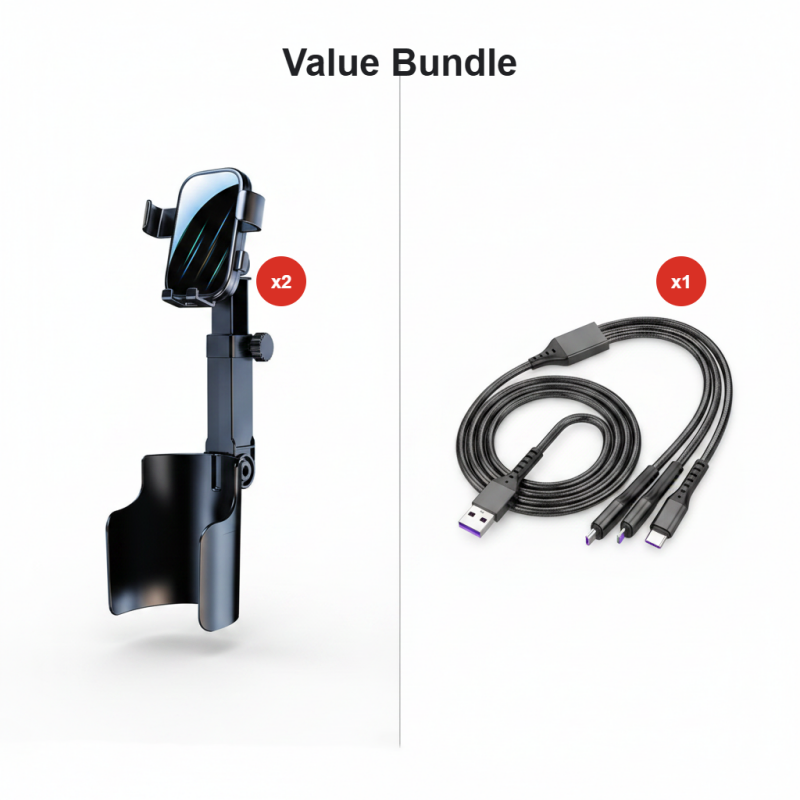 Car Cup Holder Phone Mount – 360° Adjustable, Strong N52 Magnet, One-Hand Operation, Fits All Phones, Stable Magnetic &amp; Clamp Models for Safe Driving