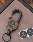🔑Retractable Carabiner Keychain – 65cm steel lanyard, 100,000 pull cycles. Lightweight & sturdy.