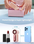 Mini Handheld Fan with LED Display –👍5-Speed Turbo Pocket size Fan.✨USB Rechargeable, High-Speed Cooling for Travel & Makeup. Perfect  Gift.  Portable Refrigeration