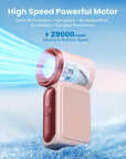 Mini Handheld Fan with LED Display –👍5-Speed Turbo Pocket size Fan.✨USB Rechargeable, High-Speed Cooling for Travel & Makeup. Perfect  Gift.  Portable Refrigeration