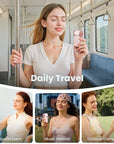 Mini Handheld Fan with LED Display –👍5-Speed Turbo Pocket size Fan.✨USB Rechargeable, High-Speed Cooling for Travel & Makeup. Perfect  Gift.  Portable Refrigeration