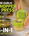 Mini Garlic Chopper and Press with Container