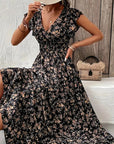 Flowy V-Neck Floral Maxi Dress