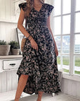 Flowy V-Neck Floral Maxi Dress