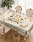 🔥Hot Sale Deals-Waterproof Gold Rose Tablecloth