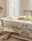 🔥Hot Sale Deals-Waterproof Gold Rose Tablecloth