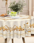 🔥Hot Sale Deals-Waterproof Gold Rose Tablecloth