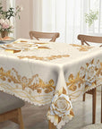 🔥Hot Sale Deals-Waterproof Gold Rose Tablecloth
