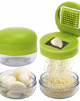 Mini Garlic Chopper and Press with Container