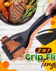 🔥🥩 2-in-1 Spatula Clip – Heat-Resistant Silicone & Non-Slip Handle – Kitchen Cooking Essential