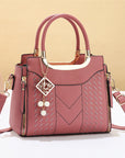👜 LIMITED-TIME 50% OFF! ✨ Women's V-Stitched Satchel – Gold Hardware, Multi-Compartment, Top-Handle 🌸