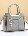 👜 LIMITED-TIME 50% OFF! ✨ Women's V-Stitched Satchel – Gold Hardware, Multi-Compartment, Top-Handle 🌸