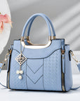 👜 LIMITED-TIME 50% OFF! ✨ Women's V-Stitched Satchel – Gold Hardware, Multi-Compartment, Top-Handle 🌸