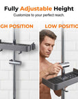 Drill-Free Shower Caddy Shelf for Slide Bar