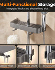 Drill-Free Shower Caddy Shelf for Slide Bar